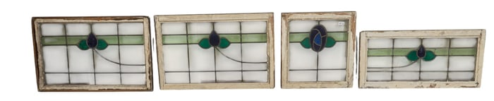 Set of (4) Stained Glass Windows