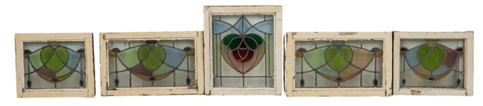 Set of (5) Stained Glass Windows