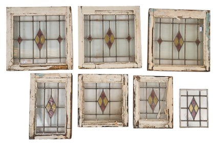 Set of (7) Stained Glass Windows