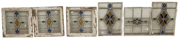 Set of (10) Stained Glass Windows