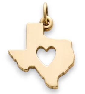For Flood Victims | James Avery Heart of Texas Charm: 100% proceeds to flooding victims - James Avery Jewelers (Kerrville, Texas) 14K Deep in the Heart of Texas charm (CM-574);