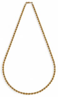 14K French Rope Chain: 14K gold French rope chain, marked "14K"Chain length: 18 in. Total weight: 6.6 g Provenance: Property from the estate of Barbara Briggs Arneson, Alamo Heights, Texas
