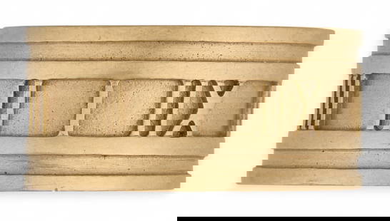 18K Tiffany & Co. Roman Numeral Ring: 18K gold Tiffany & Co. Roman numeral ring, with engraved Roman numerals, size 10, marked "Tiffany & Co. 1995 750" Total weight: 14.0 g Provenance: Property from the collection