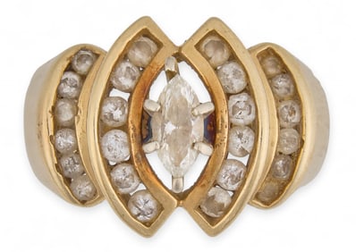 14K Marquise Diamond Ring