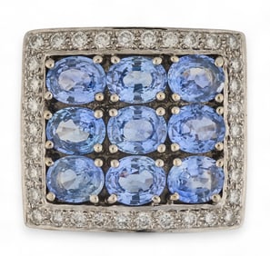 18K Sapphire and Diamond Ring