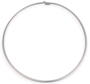 Italian 14K White Gold Omega Chain