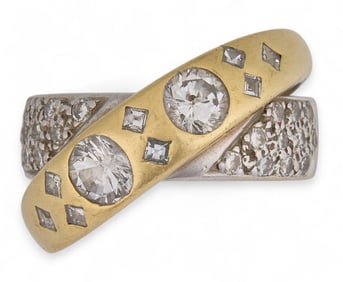 18K Diamond Twist Ring
