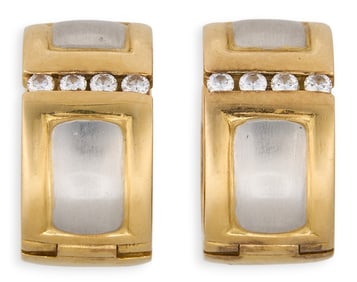 14K Diamond Hoop Earrings