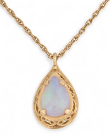 14K Opal Pendant Necklace