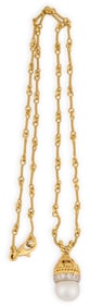 18K Pearl Drop Necklace