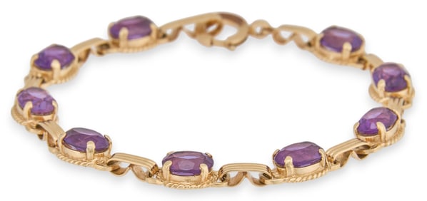 14k Amethyst Bracelet