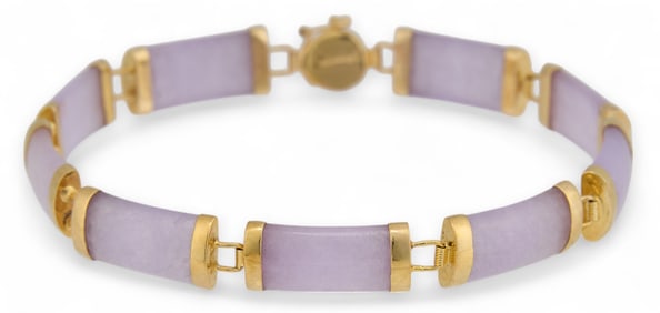 14K Lavender Jade Bracelet