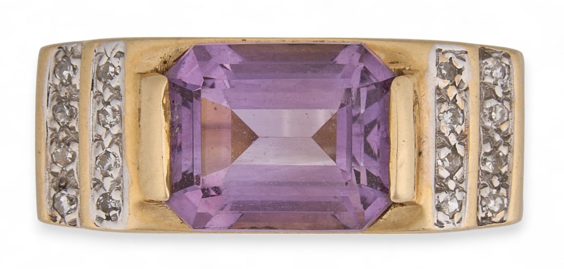 14K Amethyst and Diamond Ring, 7.74 gms. (1 of 4)