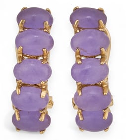 14K Lavender Jade Earrings