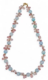 Rose Quartz and Aquamarine Necklace