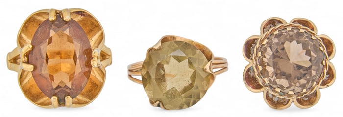 (3) 14K Gemstone Rings