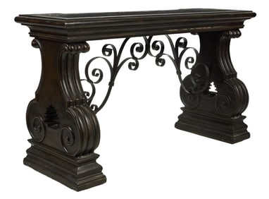 Console Table with Iron Scrollwork