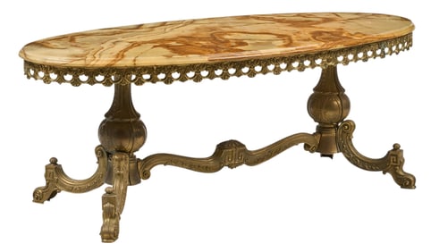Brass and Onyx Coffee table