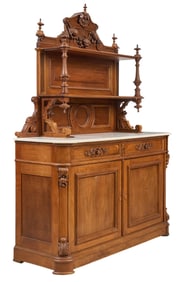 Mitchell & Rammelsberg Walnut Marble Top Sideboard