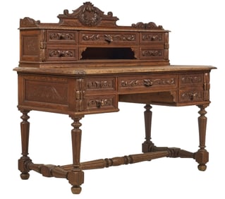 Antique Carved Wood Desk