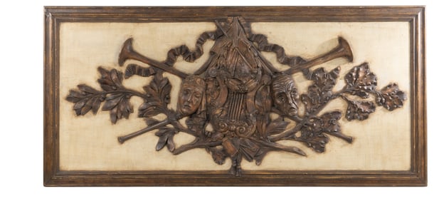 Large Carved Relief Architectural Panel