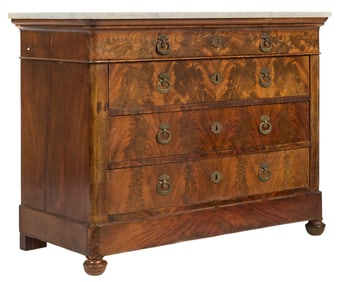 Marble Top Four-Drawer Dresser