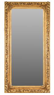 Louis XVI Style Mirror: Louis XVI style mirror with ornate carvings height 80 in. x width 40&nbsp;in. x depth 4.5 in.&nbsp;