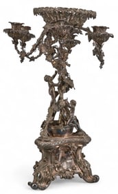 Monumental Rococo Style Silver Plate Epergne
