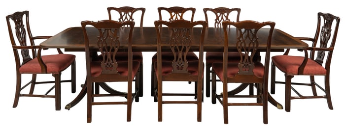 Mahogany Dining Table and (8) Chairs