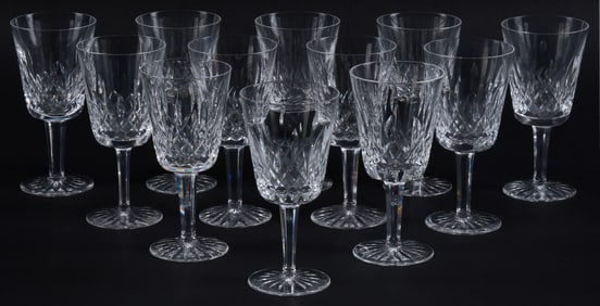 (12) Waterford Crystal "Lismore" Water Goblets