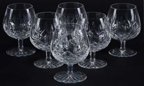 (6) Waterford Crystal 'Lismore' Brandy Balloon Snifters