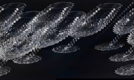 (6) Waterford Crystal 'Lismore' Brandy Balloon Snifters: Set of six&nbsp;crystal brandy balloon snifters&nbsp;by Waterford, in the &quot;Lismore&quot; pattern, marked on base height 5.5 in. x diameter 4 in. / each Provenance: Property from the Hill Country