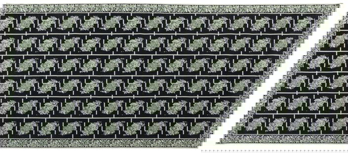 Palace Sized Needlepoint Rug, 24 ft. 2 in. x 10 ft. 2 in.: Palace sized needlepoint rug with geometrical pattern&nbsp; 24 ft. 2 in. x 10 ft. 2 in.&nbsp; Provenance: From the private estate of Anne Eisenhower, granddaughter of Preside Dwight D Eisenhower and F