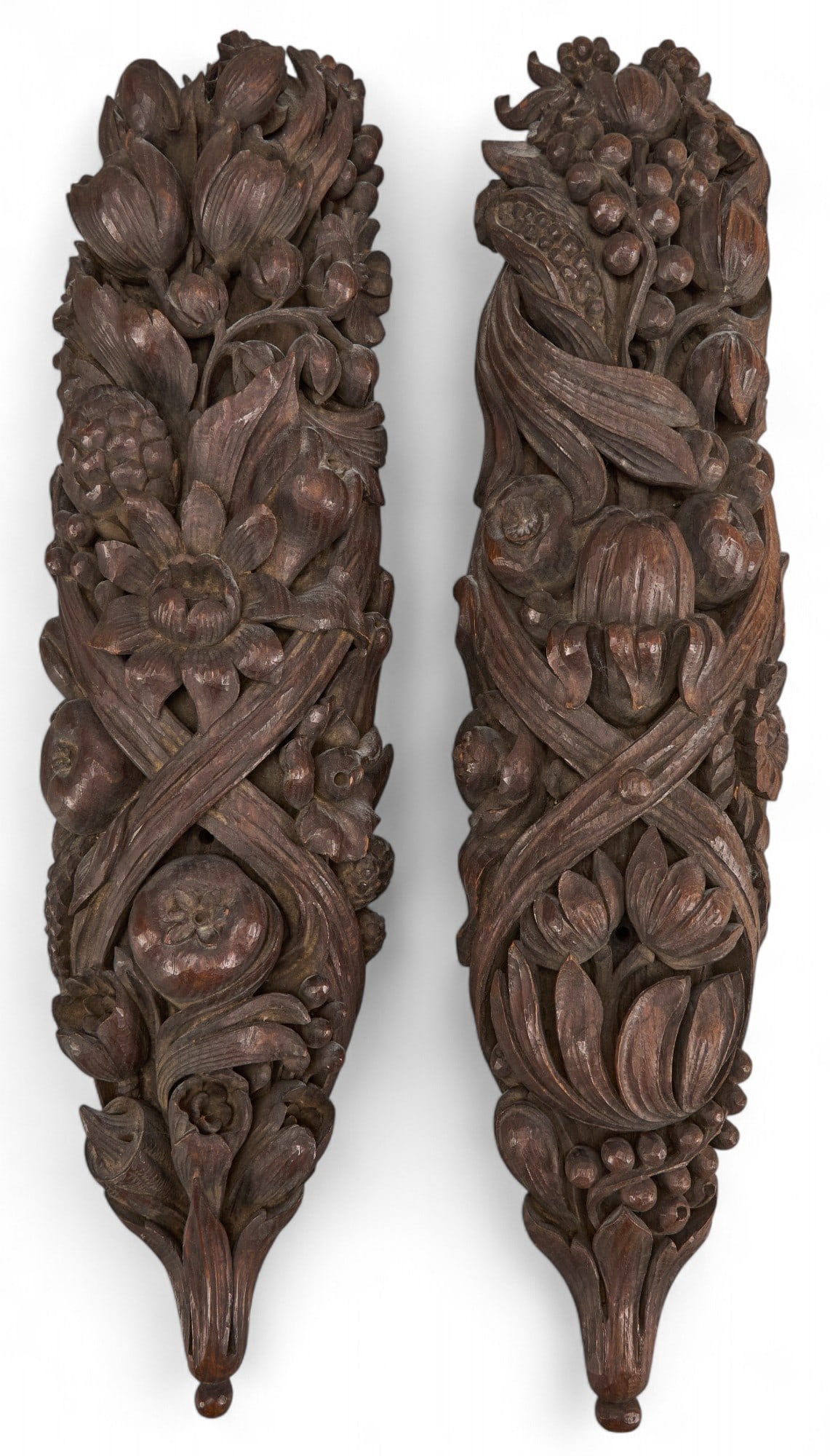 Pair of Carved Wood Wall Ornaments (1 of 5)