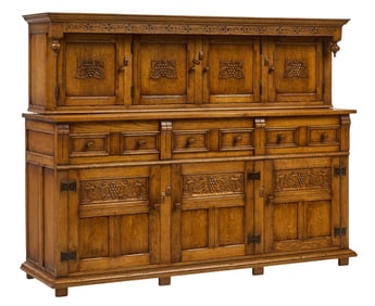 Carved English Court Cupboard