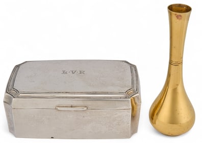 Tiffany & Co. Sterling Silver Vase & Powder Box