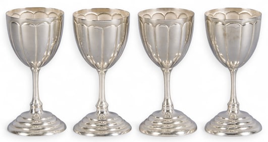 (4) Mexican Sterling Silver Goblets