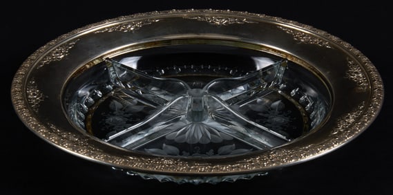 Crystal Bowl with Silver Rim