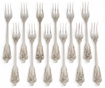 (12) "Grand Baroque" by Wallace Silversmiths Oyster Forks