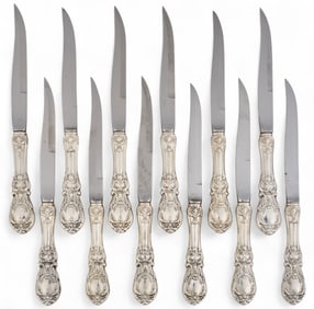 (12) "Francis I" By Reed & Barton Sterling Silver Steak Knives