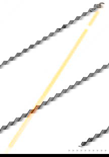 Vintage Weaponized Sterling and Brass Walking Stick: Vintage wooden walking cane with sterling handle&nbsp;that is attached to concealed sharpened brass spike, sheathed within cane&nbsp; length 38 in.&nbsp;x width 2 in. x depth 2 in.&nbsp; Provenance: P