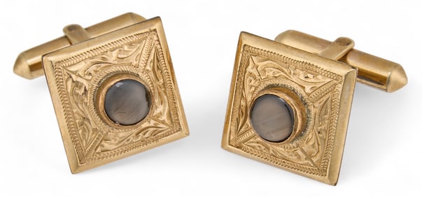 14K Gemstone Cufflinks