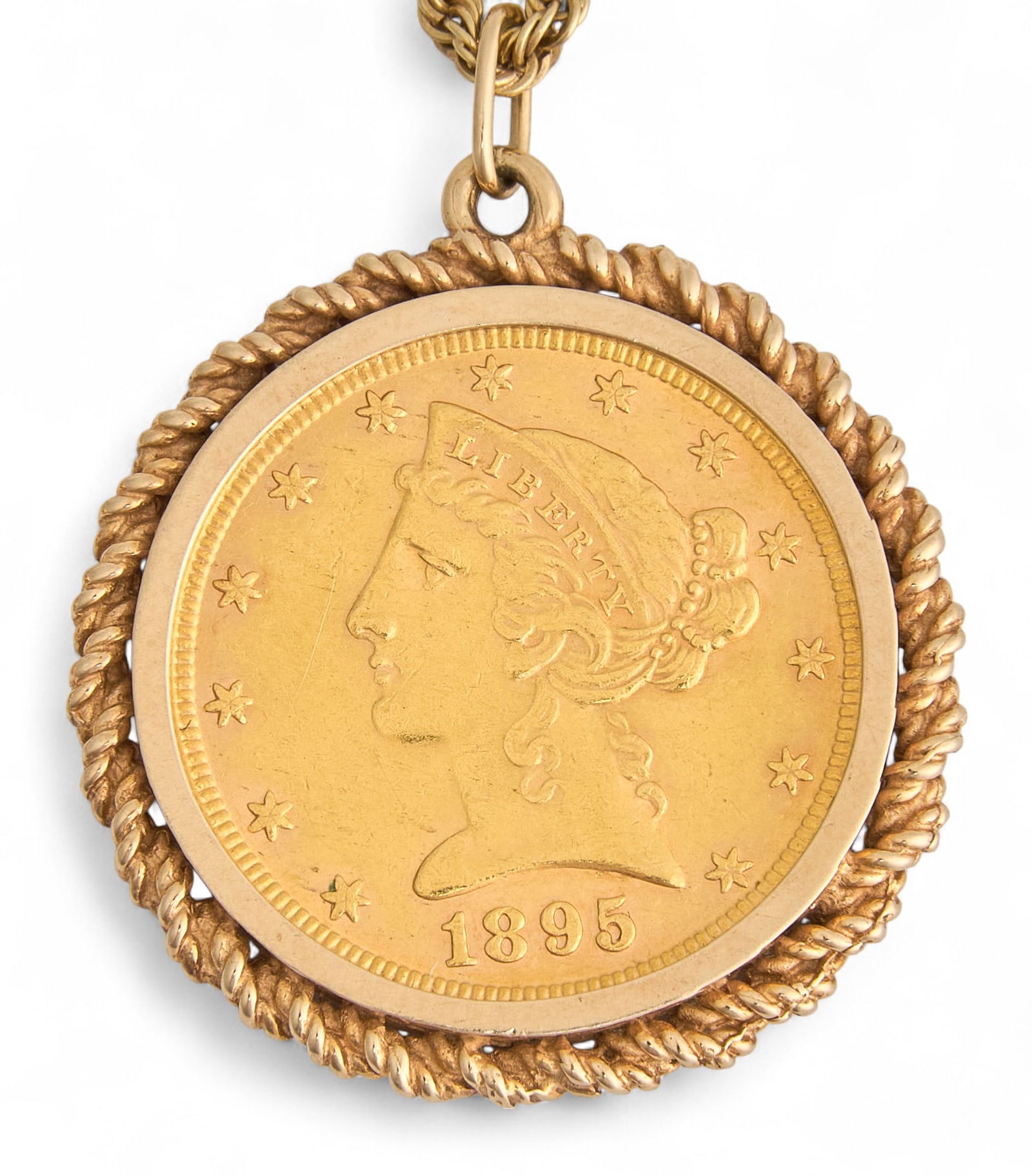 14K $5 Half Eagle Gold Coin Pendant Necklace (1 of 6)