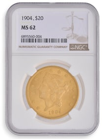 1904 $20 Double Eagle Liberty Head Type Gold Coin