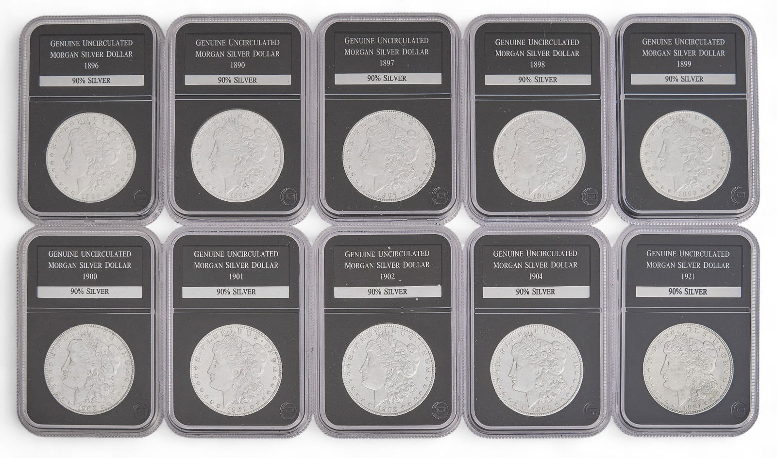 10 Morgan Silver Dollars (1 of 4)