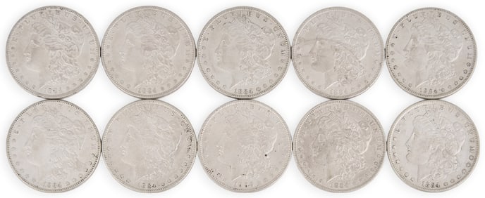(10) Morgan Silver Dollars