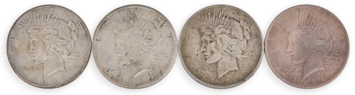(4) Silver Peace Dollars