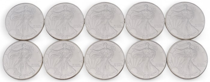 (10) American Silver Eagle Coins