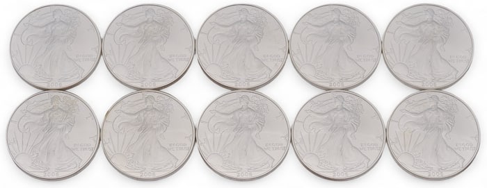 (10) American Silver Eagle Coins