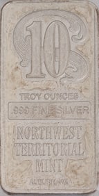 10 ozt Northwest Territorial Fine Silver Bar